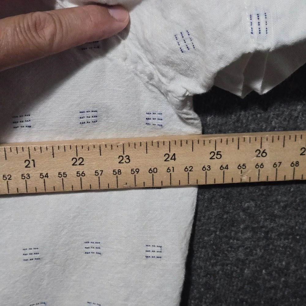 Banana Republic Shirt Mens XL Minimalist Linen Cotton Slim Fit Geometric Ivory